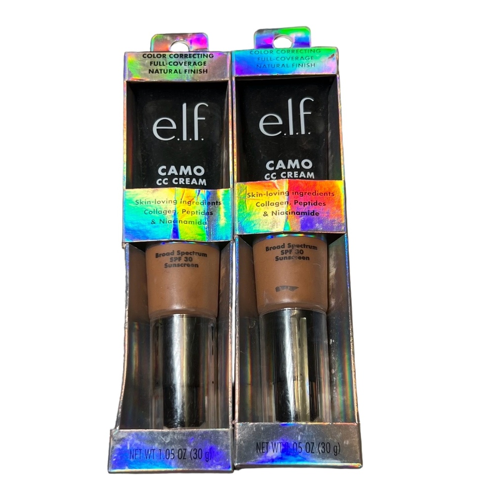 Elf 2 Bottles of Camo CC Cream Tan 460 W‎ 1.05 Oz Full Coverage Hydrating New
